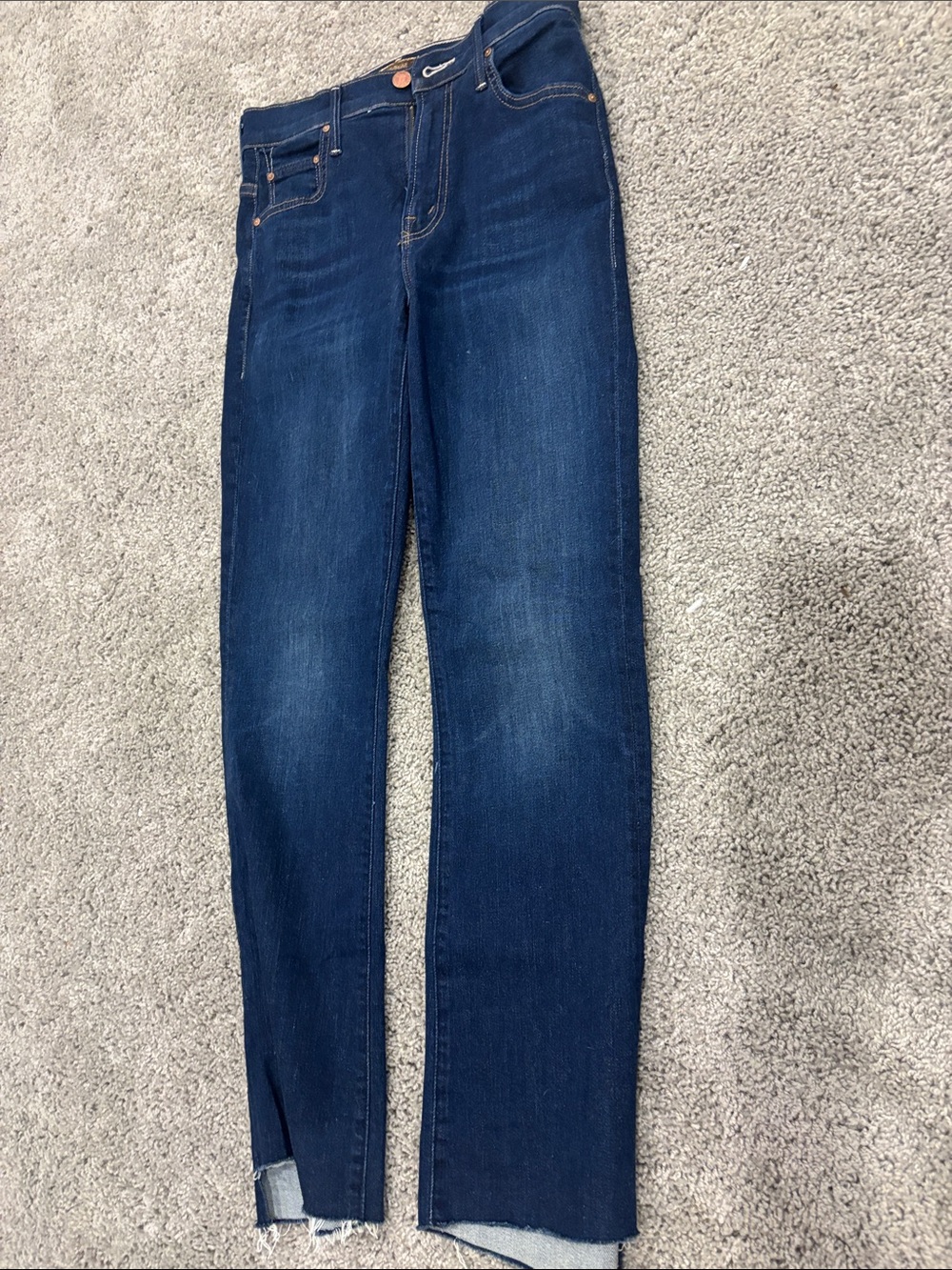 MOTHER Deep Indigo Ankle Straight Jeans